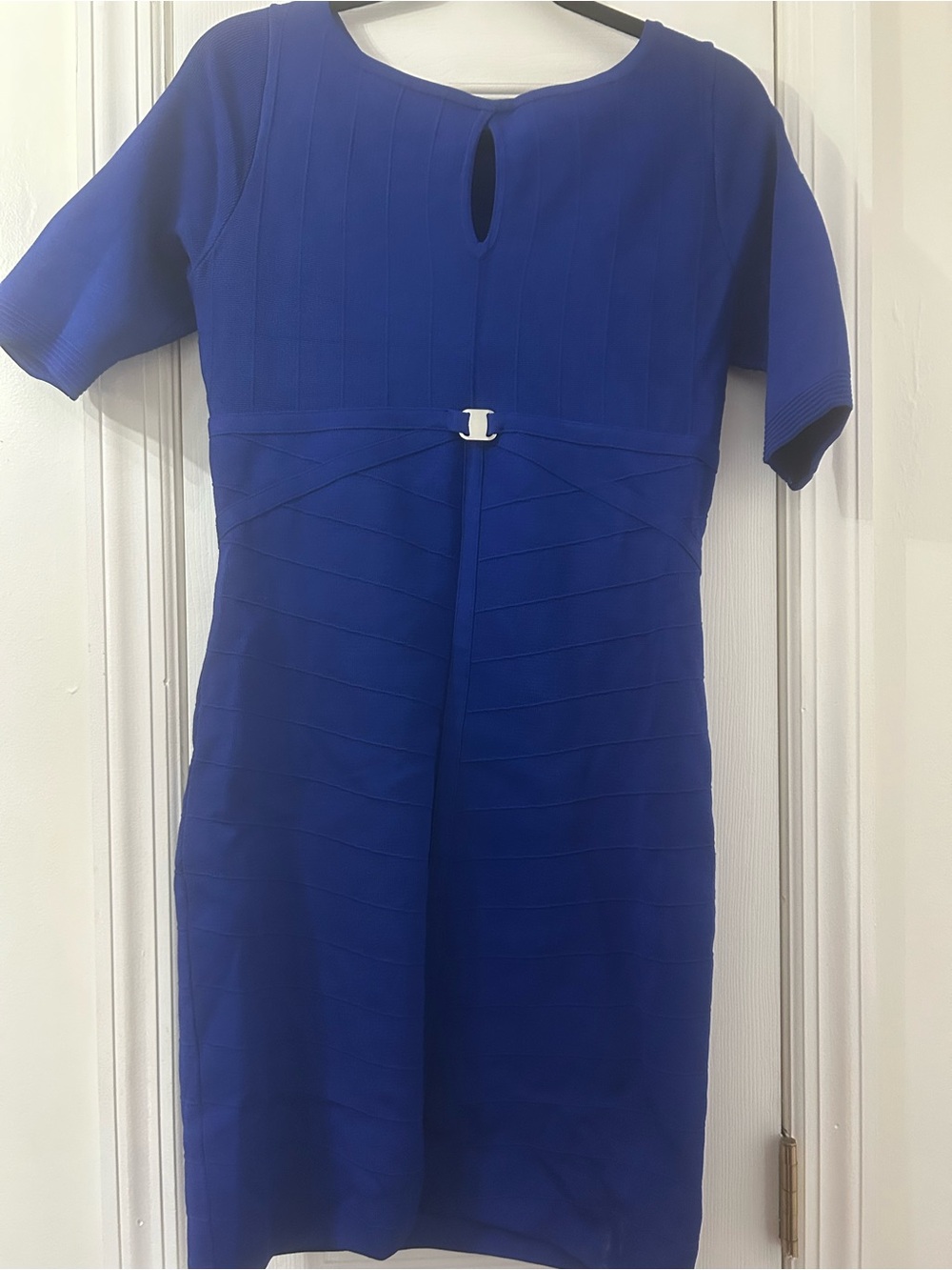 Cache Classic Royal Blue Bodycon Dress - Short Sleeve